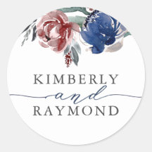 Wasserfarbe der Blume Marine und Burgund