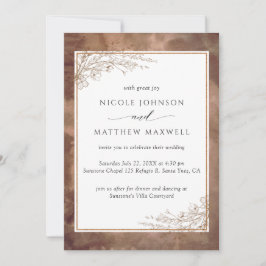 Wasserfarbe der Erde, handgezeichnete Flora, Hochz Einladung