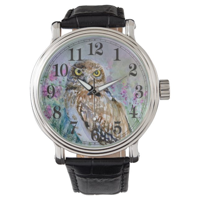 Wasserfarbe der Eukalyptusfeder Armbanduhr (Vorderseite)