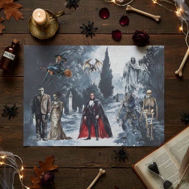 Wasserfarbe der Halloween-Monster Seidenpapier (Von Creator hochgeladen)