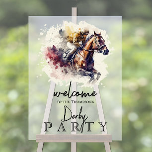 Wasserfarbe Derby Party Acrylschild