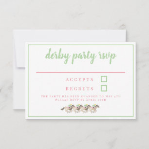 Wasserfarbe Derby Party Jockeys Racing RSVP Karte