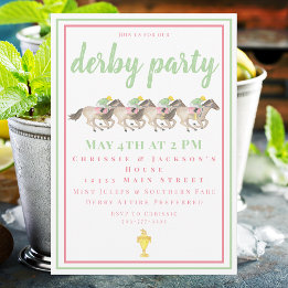 Wasserfarbe Derby Party Racing Cup Einladung