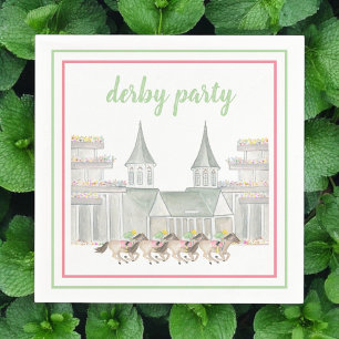 Wasserfarbe Derby Party Skript Rennen Serviette
