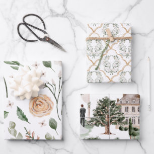 Wasserfarbe des Hochzeitsseins Brautparty Geschenkpapier Set