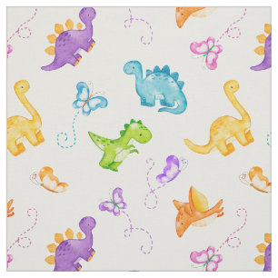 Wasserfarbe Dinosaur Niedlich Dino Butterfly Baby Stoff