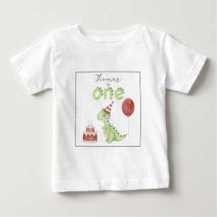 Wasserfarbe Dinosaurier 1. Geburtstag Baby T-shirt