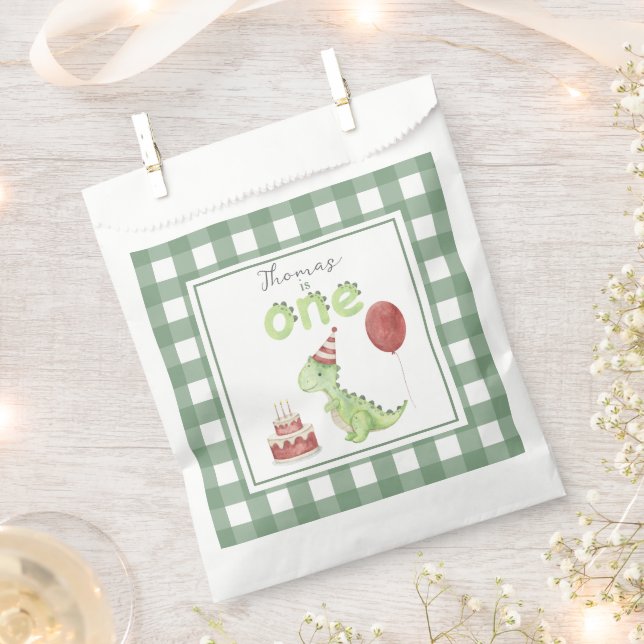 Wasserfarbe Dinosaurier 1. Geburtstag Geschenktütchen (Ausgeschnitten)