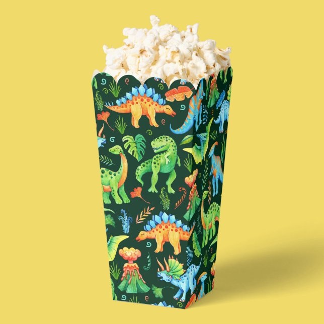 Wasserfarbe Dinosaurier Boy's Geburtstag Jurassic  Geschenkschachtel (Cute Dinosaurs Boy's Birthday Favor Boxes)