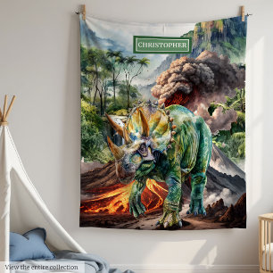 Wasserfarbe Dinosaurier Geburtstagsblanket Geschen Fleecedecke