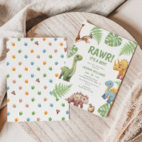 Wasserfarbe Dinosaurier Rawr sein Baby-Dusche