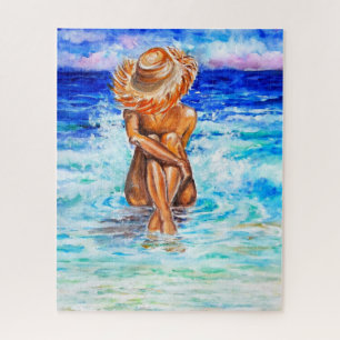 Wasserfarbe - direkt am Meer - Sommerurlaub Puzzle