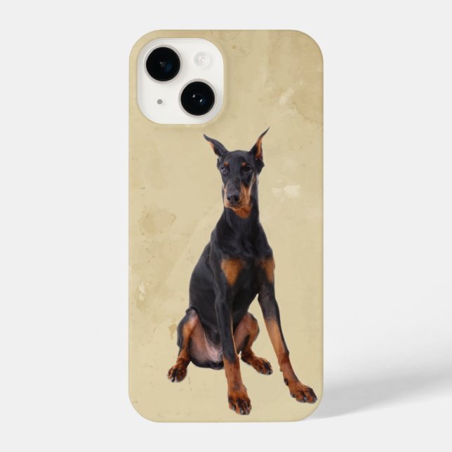 Wasserfarbe Doberman Pincher Hund Tier Tier iPhone Hülle (Rückseite)
