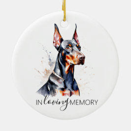 Wasserfarbe Dobermann Keramik Ornament
