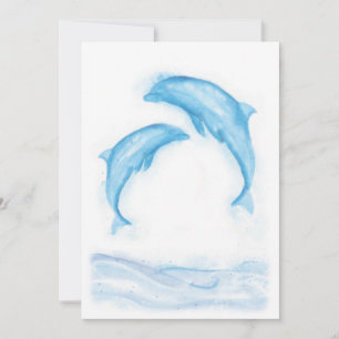 Wasserfarbe Dolphin Notecard Mitteilungskarte