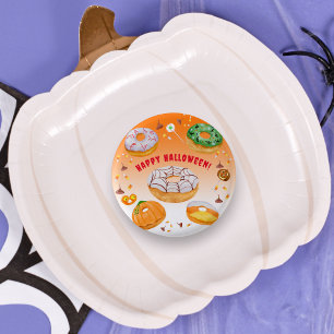 Wasserfarbe Donut-licious Halloween Candy Button