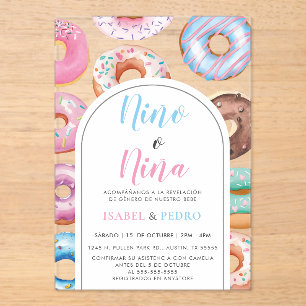Wasserfarbe Donut Nino o Nina Spanischen Genderber Acryleinladungen