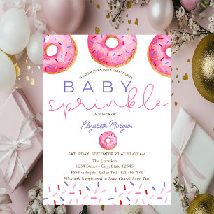 Wasserfarbe Donuts Baby Sprinkle Girl Babydusche Einladung