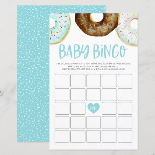Wasserfarbe Donuts Kinderdusche Bingo Spielkarte