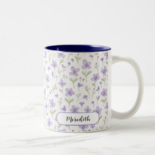 Wasserfarbe Doodle Lila Violetten Kaffee Zweifarbige Tasse