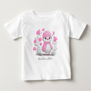 Wasserfarbe Dusche Pink Floral Baby T - Shirt