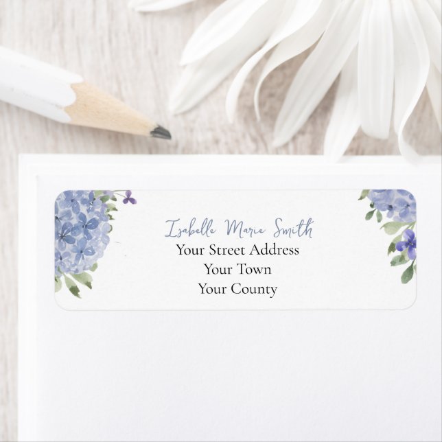 Wasserfarbe Dusty Blue Hydrangea Blume Hochzeit (Insitu)