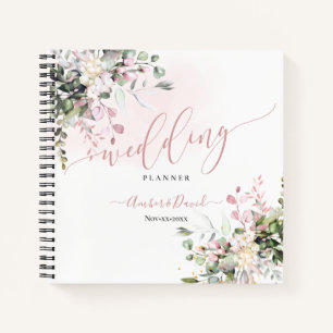 WASSERFARBE DUSTY BLUSH PINK EUCALYPTUS WEDD NOTIZBUCH