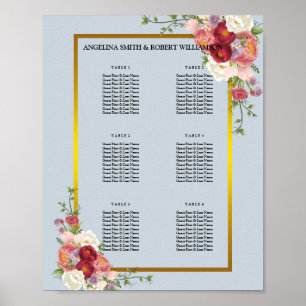 Wasserfarbe Dusty Gray Gold Blush Peach Hochzeit Poster