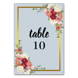 Wasserfarbe Dusty Gray Gold Blush Peach Hochzeit Tischnummer