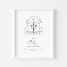 Wasserfarbe ein Sohn Gottes mit Kreuzplakat