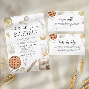 Wasserfarbe Ein Süsse Pie ist Backen Babydusche Einladung