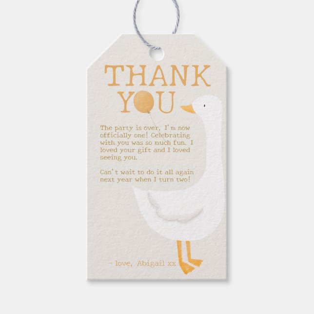 Wasserfarbe Eine Alberne Gänse Wildblume 1. Geburt Geschenkanhänger (Vorderseite)