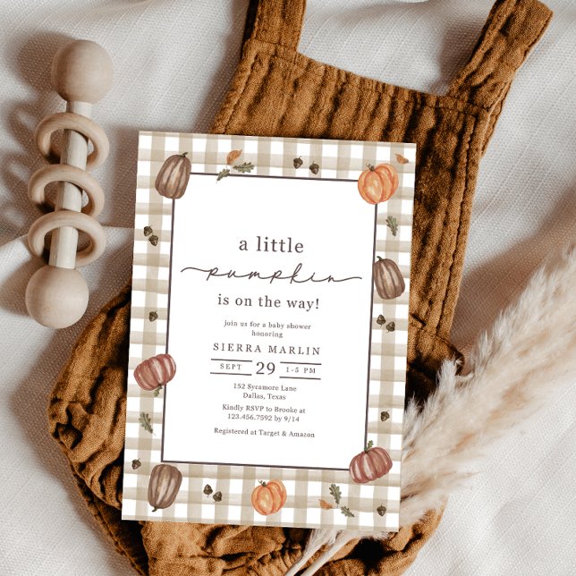 Wasserfarbe Eine kleine Pumpkin Baby Dusche Einladung (Von Creator hochgeladen)