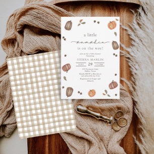 Wasserfarbe Eine kleine Pumpkin Baby Dusche Einladung