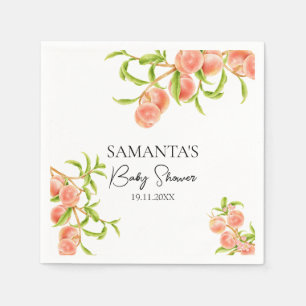 Wasserfarbe Eine süße kleine Pfirsichdusche Serviette