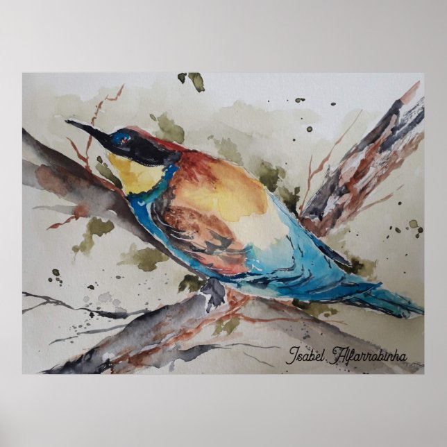 Wasserfarbe eines bunten Imkers Poster (Vorne)