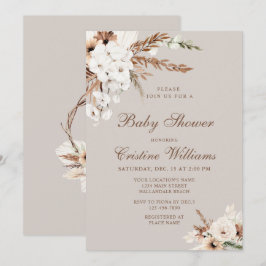 Wasserfarbe Einfach Elegant Boho Babydusche Einladung
