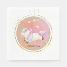 Wasserfarbe Einhorn Regenbogen Party Napkins