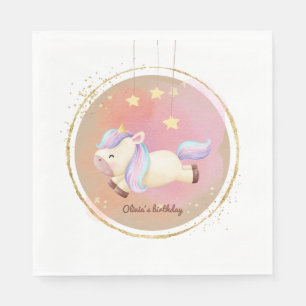 Wasserfarbe Einhorn Regenbogen Party Napkins Serviette