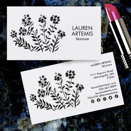 Wasserfarbe Einzigartig Moderne botanische Blumenp Visitenkarte