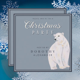 Wasserfarbe Eisbär Jahrgang Weihnachtsfeiertag Par Einladung