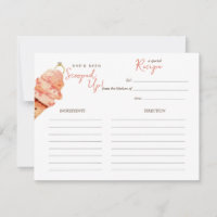 Wasserfarbe Eiscreme Brautparty Rezept Karte