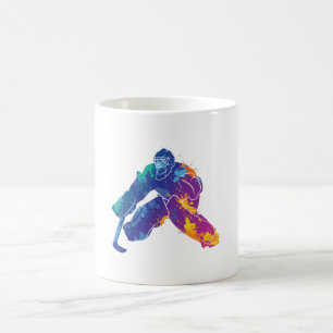 Wasserfarbe Eishockey Goalie Kaffeetasse