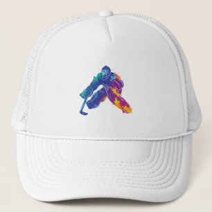 Wasserfarbe Eishockey Goalie Truckerkappe