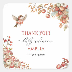 Wasserfarbe Elegant Der Apfel meiner Augen Baby Sh Quadratischer Aufkleber