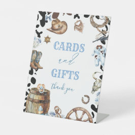 Wasserfarbe Elegant Kleiner Cowboy RodeoCountry ba Sockelschild