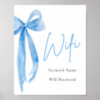 Wasserfarbe Elegant Modernes Dusty Blue Bow Wifi Z