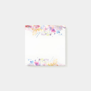 Wasserfarbe Elegante Blumenpastel Post-it Klebezettel