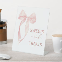 Wasserfarbe Elegante Bow Ribbon Babydusche Süßigke Sockelschild