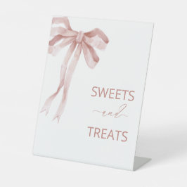 Wasserfarbe Elegante Bow Ribbon Babydusche Süßigke Sockelschild